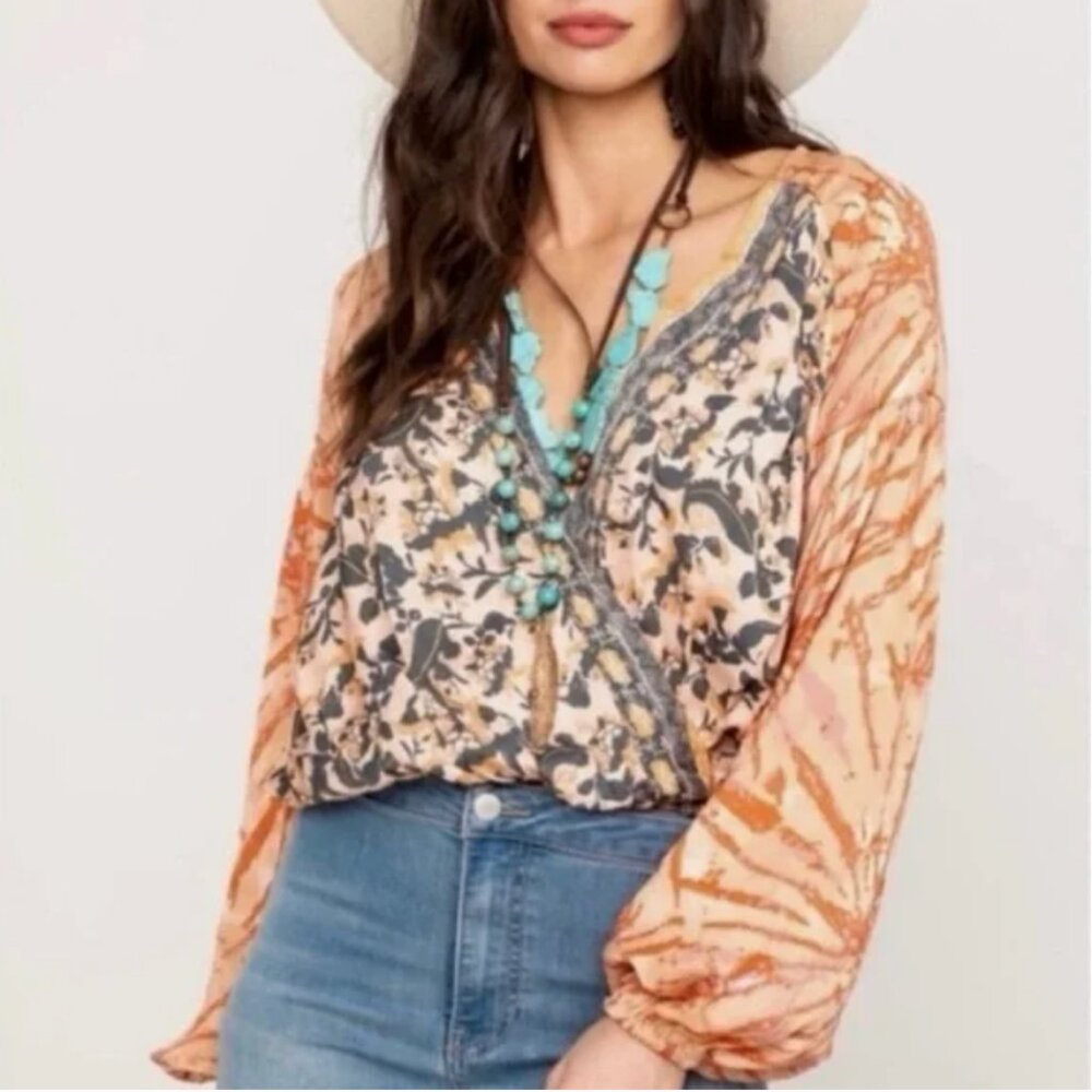 Free People Cruisin’ Together Printed Top, Size X-Small. - Picture 2 of 11